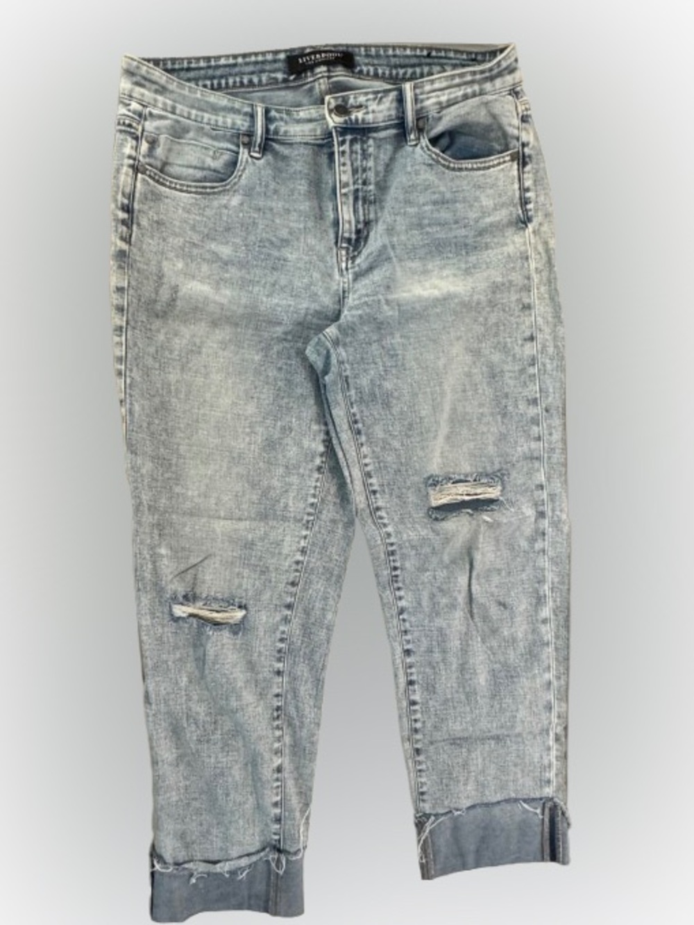 Liverpool Light Wash Distressed Skinny Jeans Sz 10